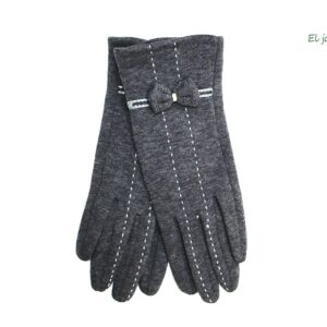 Guantes grises con lazo