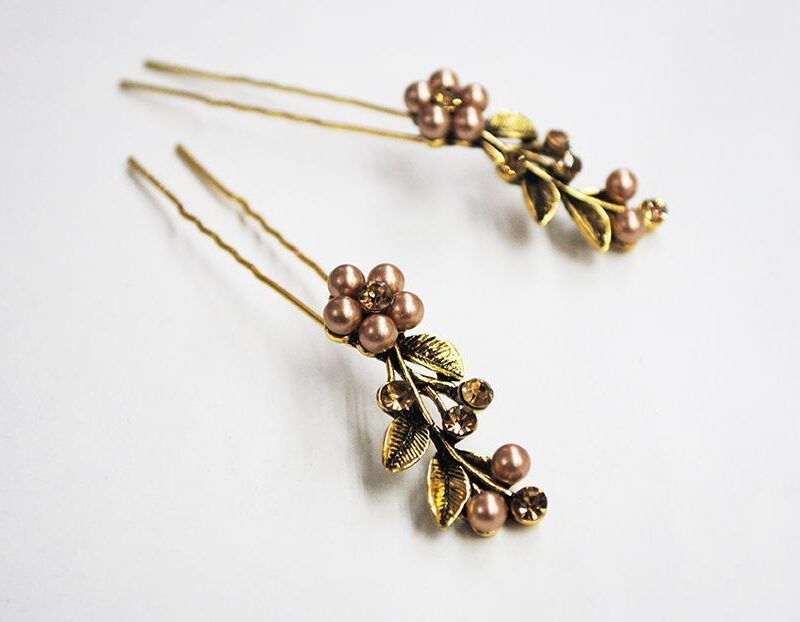 Horquillas de fiesta oro viejo