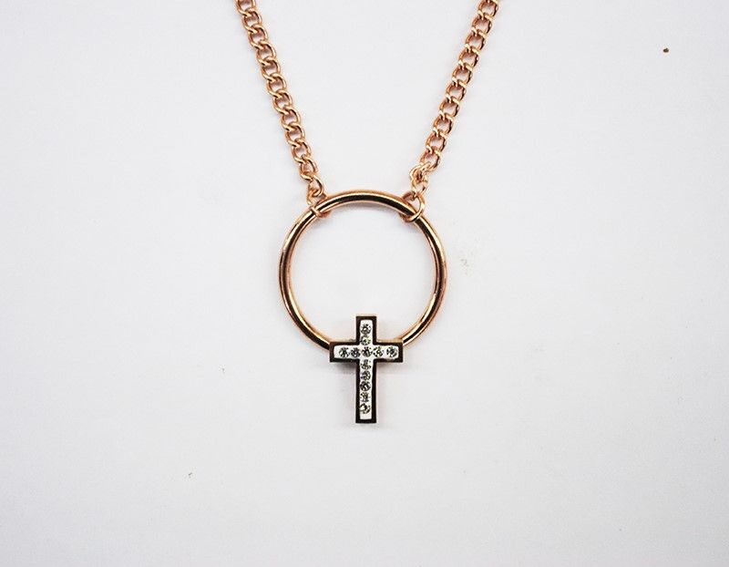 Colgante oro rosa cruz