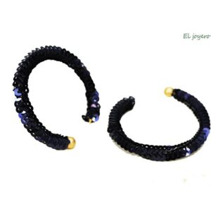 Pendientes azules lentejuelas