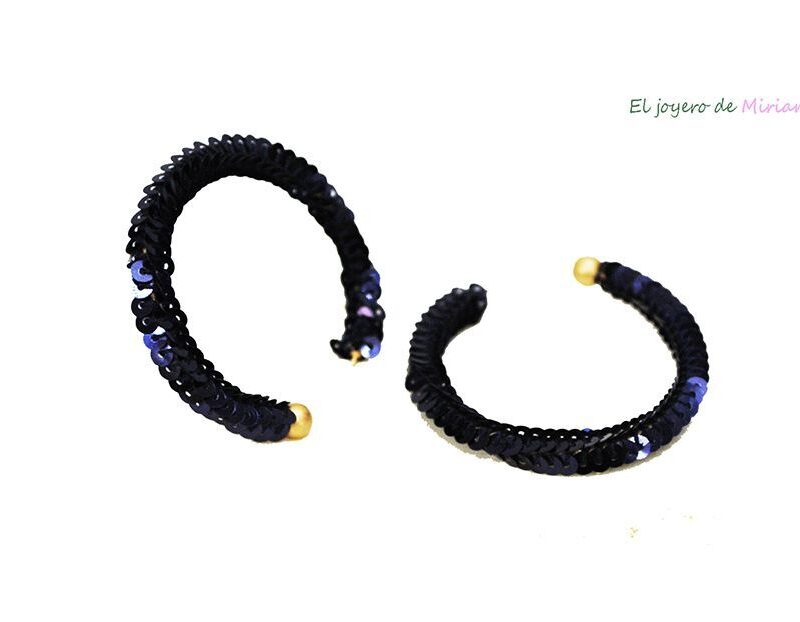 Pendientes azules lentejuelas