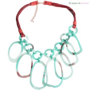 Collar arandelas turquesa