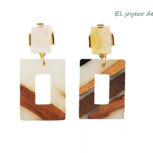 Pendientes resina y madera