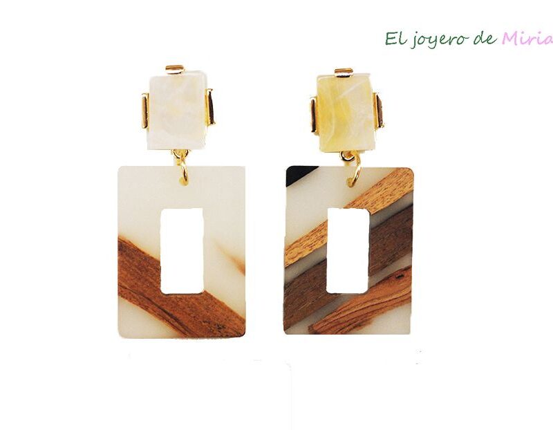Pendientes resina y madera