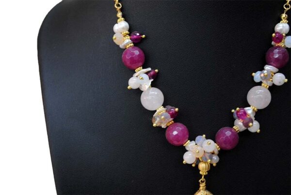 Collar piedras rosas - Imagen 2