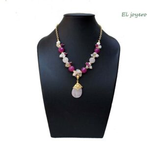 Collar piedras rosas