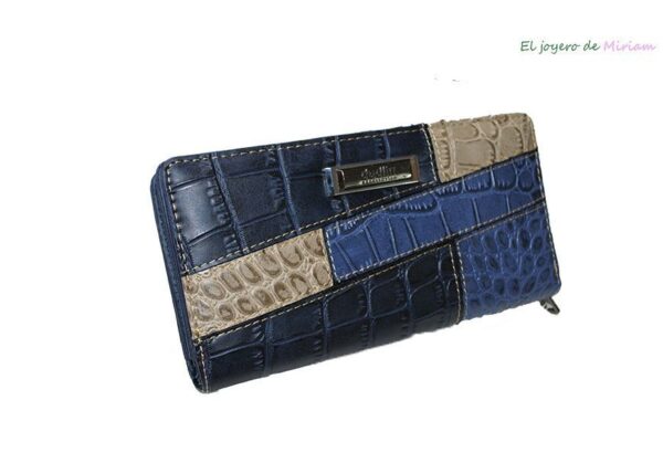 Cartera billetero azul