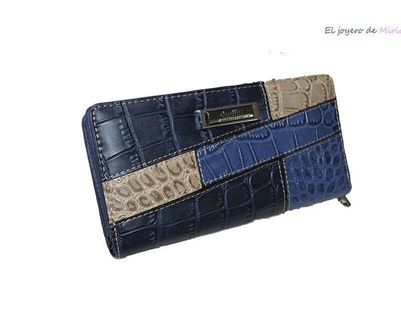 Cartera billetero azul