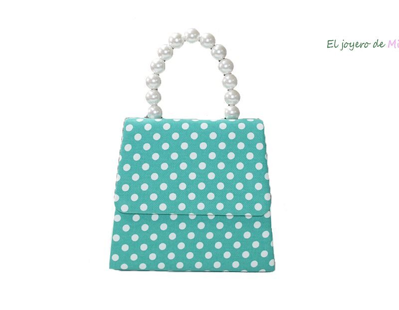 Bolso turquesa lunares