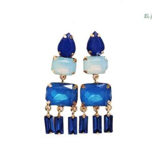 Pendientes azules de fiesta