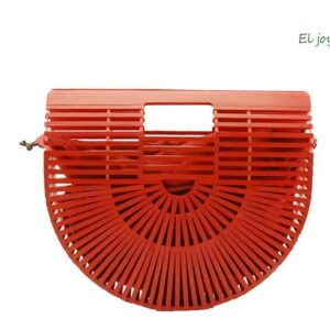 Bolso capazo madera bambú roja