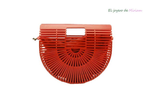 Bolso capazo madera bambú roja
