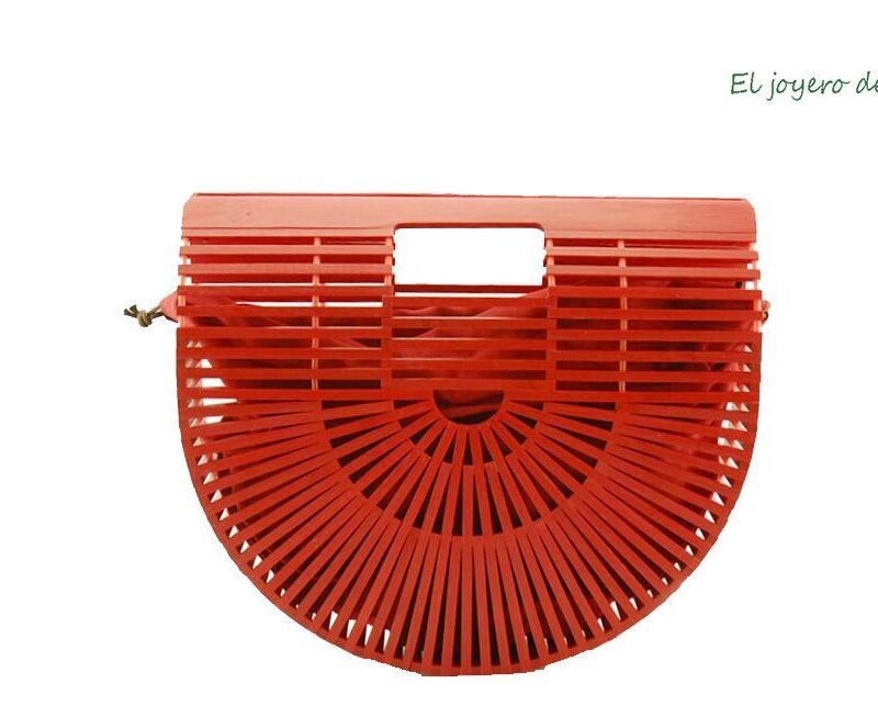 Bolso capazo madera bambú roja