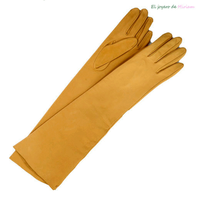 Guantes mostaza antelina 40 cm