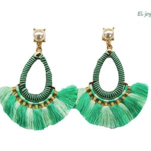 Pendientes flecos turquesa