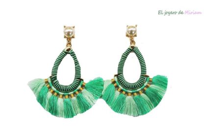 Pendientes flecos turquesa