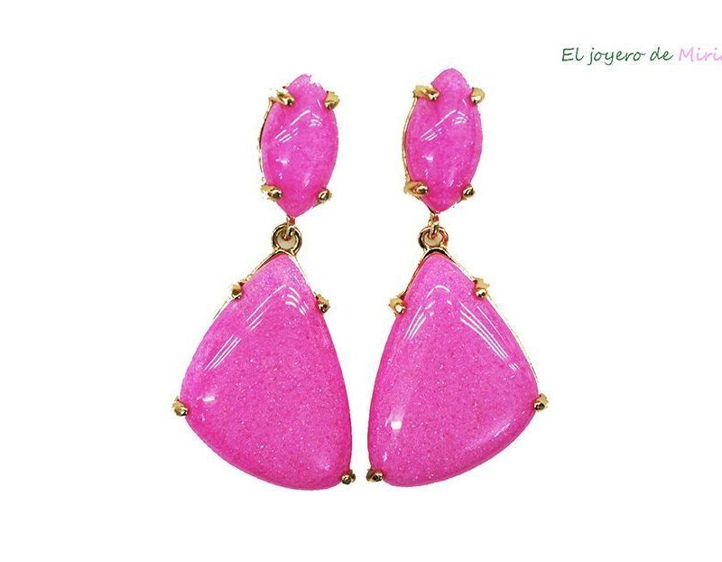 Pendientes resina mármol