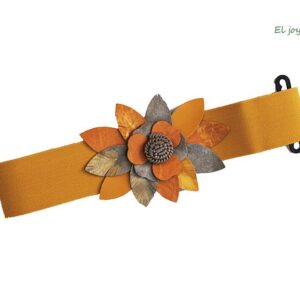 Fajín mostaza flor piel