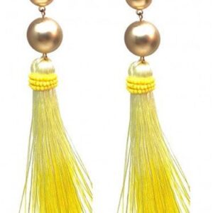 Pendientes amarillos flecos