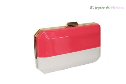 Clutch coral y beige