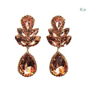 Pendientes cristal salmón