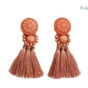 Pendientes flecos coral