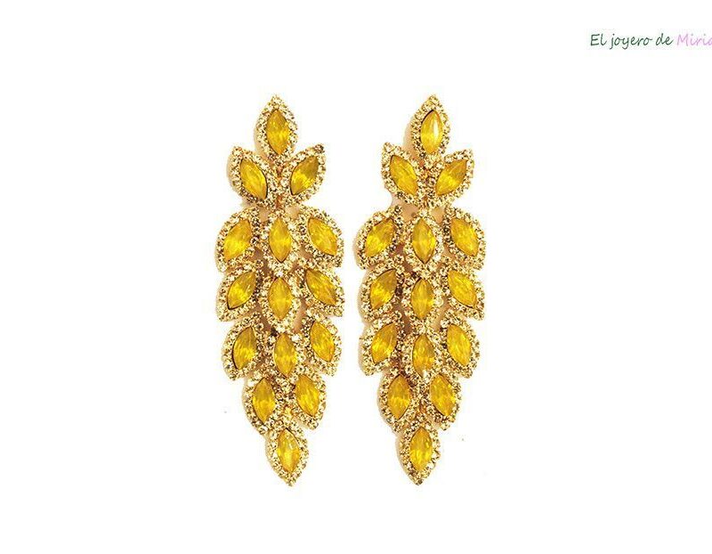 Pendientes amarillos cristal