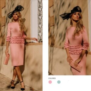 Vestido rosa rizos