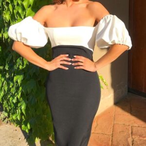 Vestido de fiesta combinado