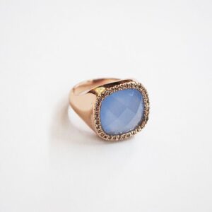 Anillo cristal azul