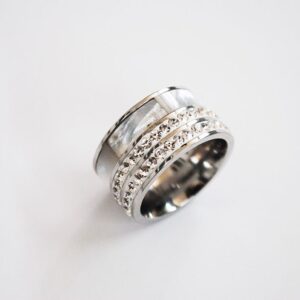 Anillo nácar plateado