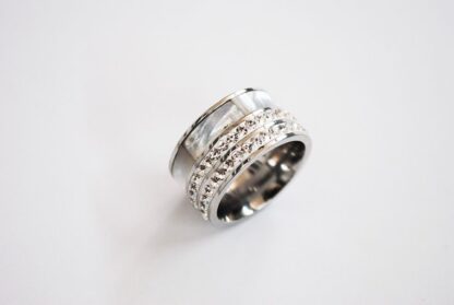 Anillo nácar plateado