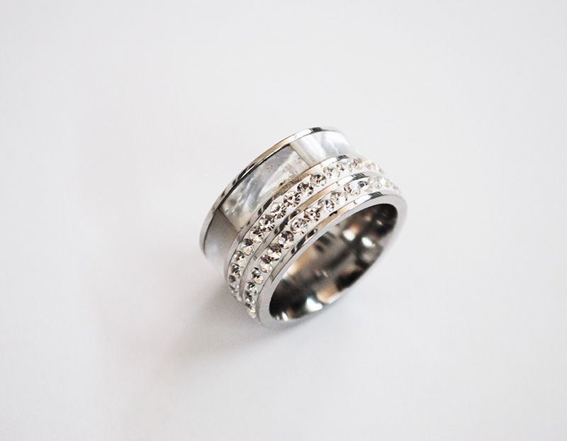 Anillo nácar plateado