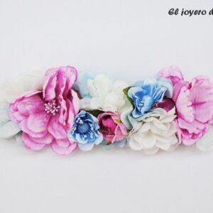 Fajín flores rosas y azules