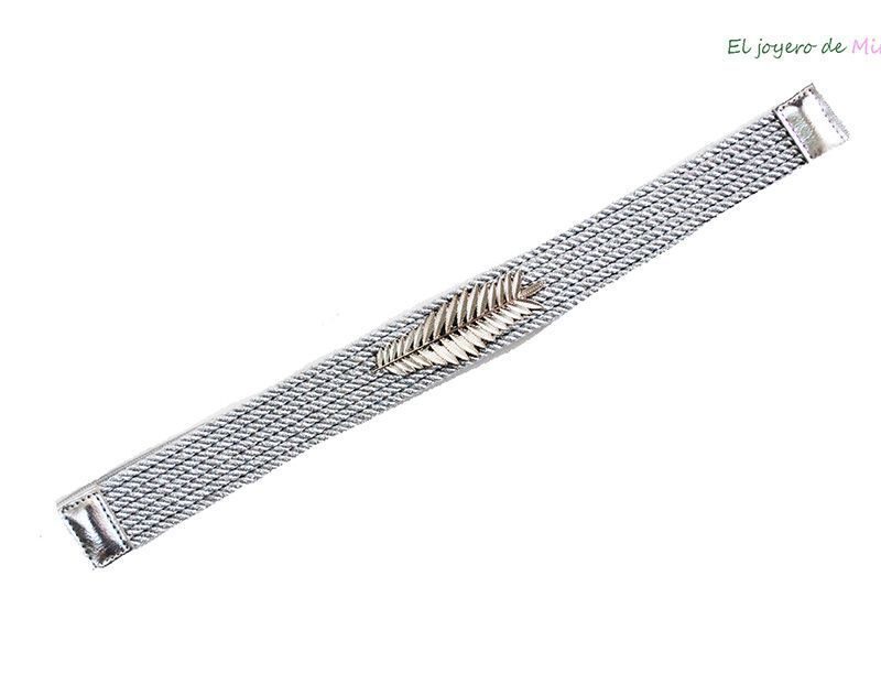 Fajín plata con hoja