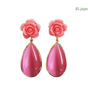 Pendientes rosas lágrima