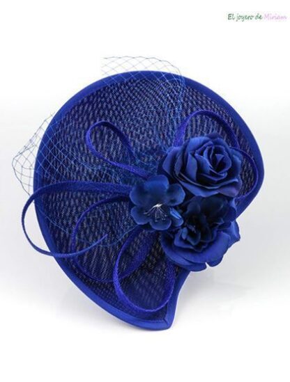 Tocado de fiesta azul klein