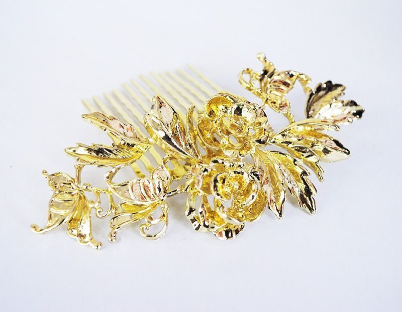 Peineta dorada de fiesta