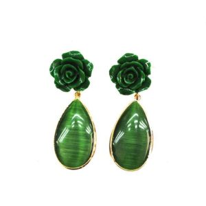 Pendientes verdes lágrima