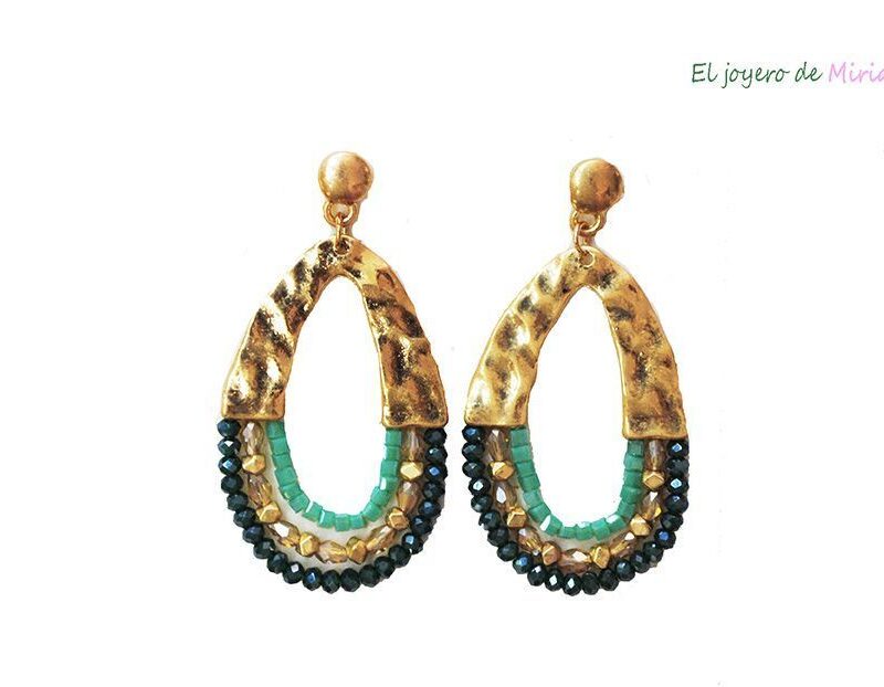 Pendientes cristales turquesa
