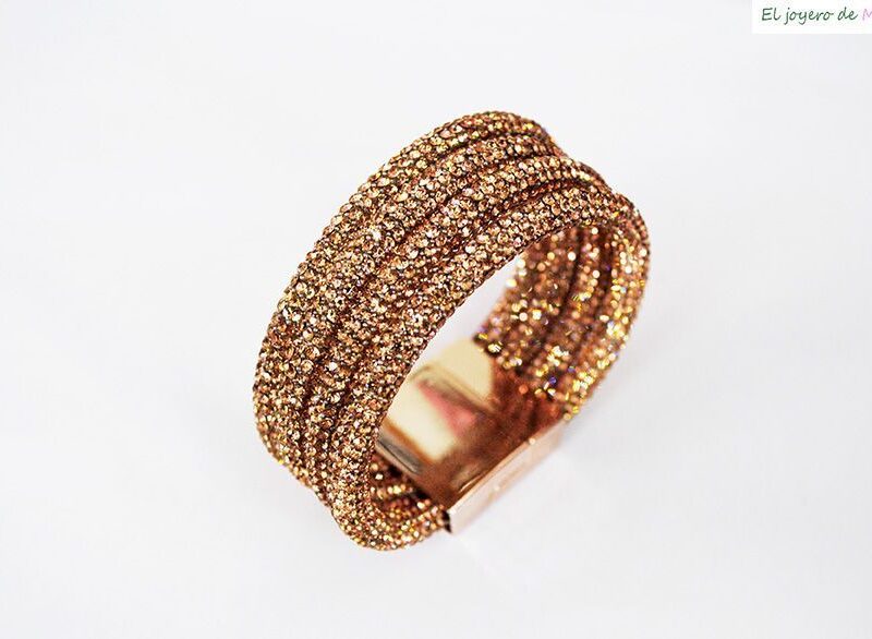 Pulsera brillantes cobre