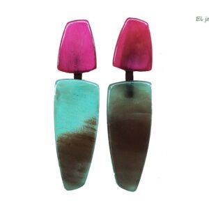 Pendientes turquesa y fucsia