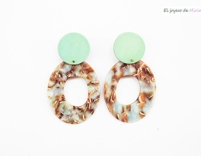 Pendientes verde agua y azules