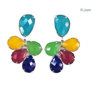Pendientes racimo multicolor