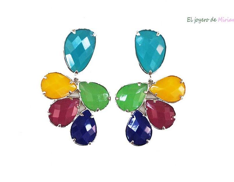 Pendientes racimo multicolor