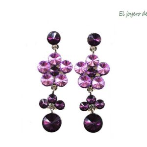 Pendientes morados y malvas