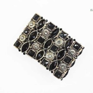 Brazalete negro y plateado