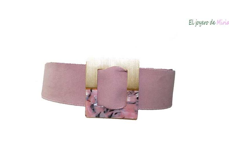Cinturón rosa nude antelina