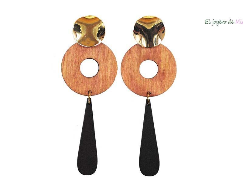 Pendientes largos de madera