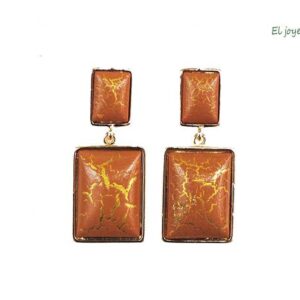 Pendientes naranjas rectangulares